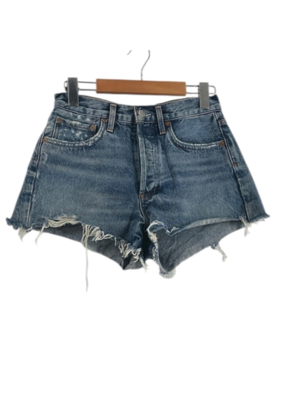 Agolde Parker Vintage Cutoff cotton denim shorts Premium Denim distressed sz 23